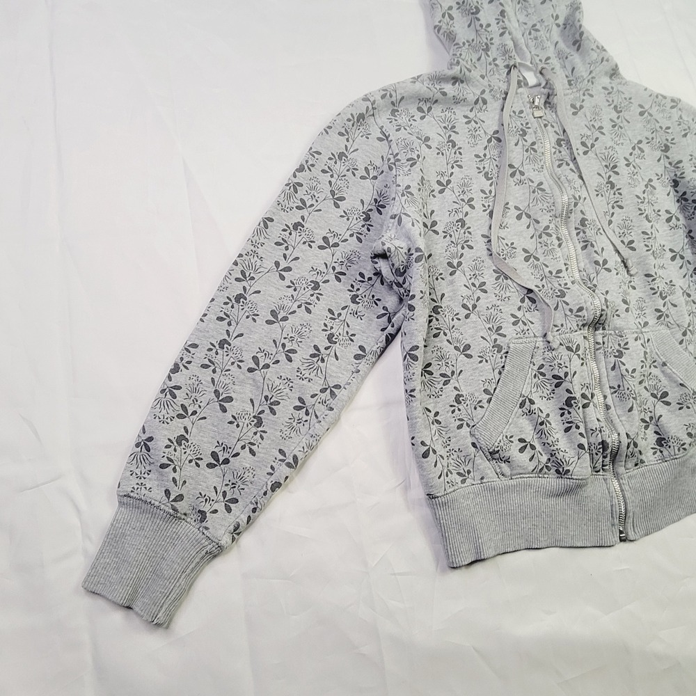 LFL Kids Full Zip Hoodie Size Large Grey Botanical Print Jacket K73 - Picture 5 of 15